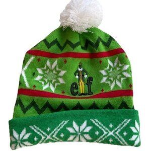ELF Movie Logo Stretch Beanie Hat Cap Unisex Green Red White Will Ferrell Sz OS
